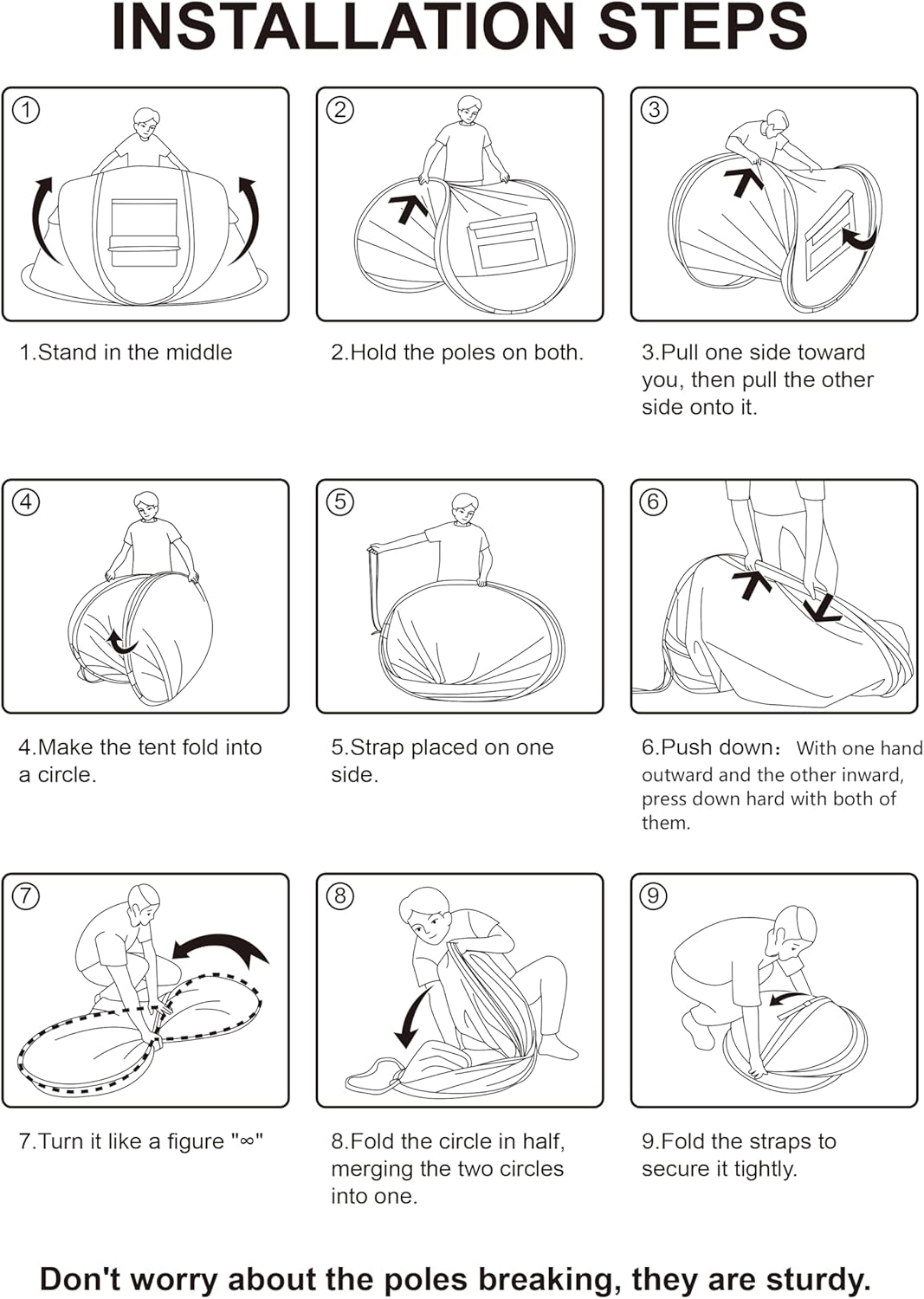 4 Person Easy Pop Up Tent Waterproof Automatic Setup 2 Doors-Instant Family Tents for Camping Hiking & Traveling - Image 6